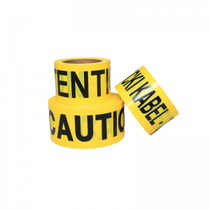 Kvaliteetne tehasehind kollane PE hoiatustõke, millele on trükitud trükitav hoiatuslint